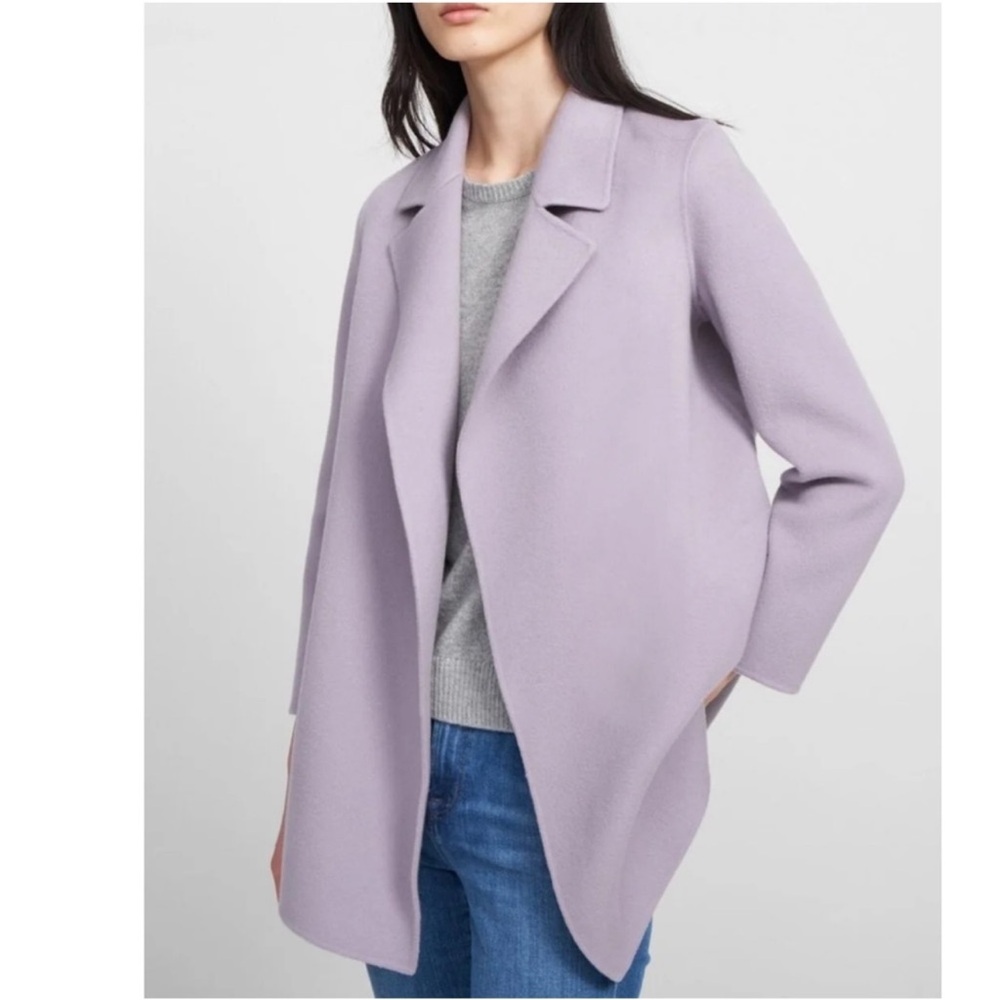 Theory Clairene Double-Face Wool-Cashmere Jacket in Lilac Purple Size S Petite